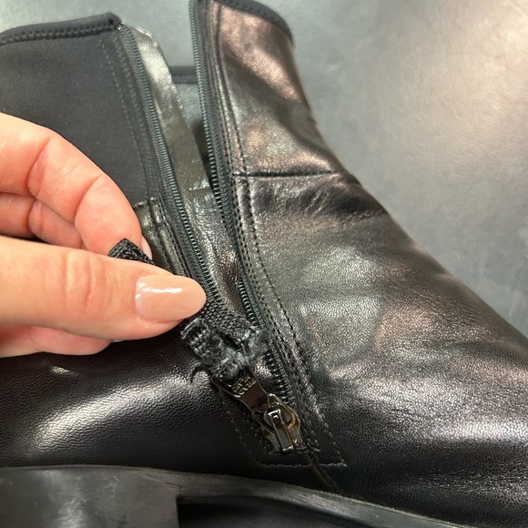 PRADA Authenticated Black Leather Ankle Boot Square Toe Block Heel 37.5 / 7.5 US - Picture 12 of 13